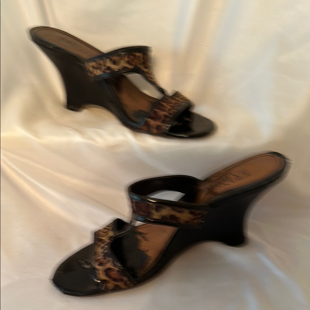 Franco Sarto Brown Wedge Shoes with Braided Detail